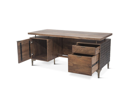 Santa Cruz 66" Office Desk in Two Tone from Home Trends & Design - Luna Furniture