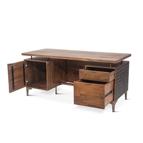 Santa Cruz 66" Office Desk in Two Tone from Home Trends & Design - Luna Furniture
