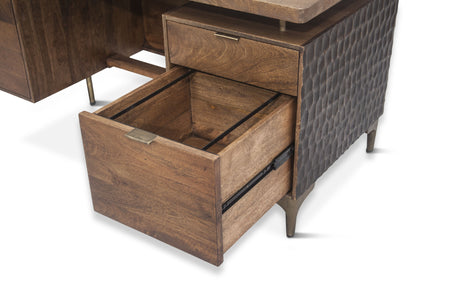 Santa Cruz 66" Office Desk in Two Tone from Home Trends & Design - Luna Furniture
