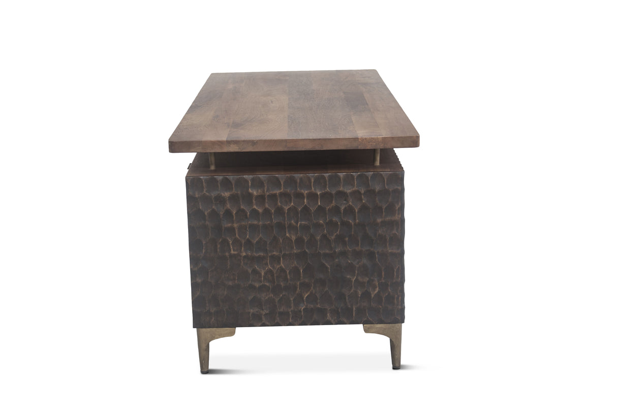Santa Cruz 66" Office Desk in Two Tone from Home Trends & Design - Luna Furniture