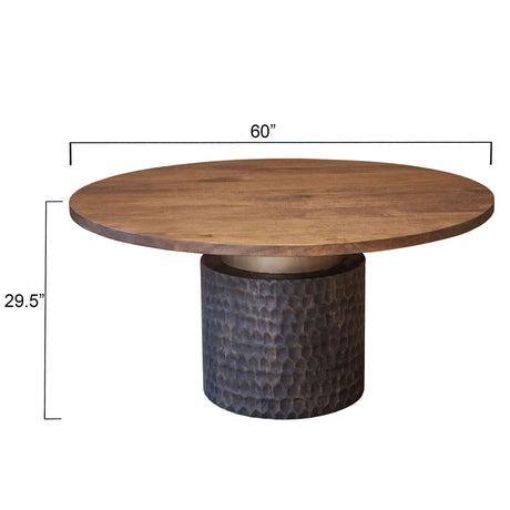 Santa Cruz 60" Round Dining Table in Two Tone from Home Trends & Design - Luna Furniture