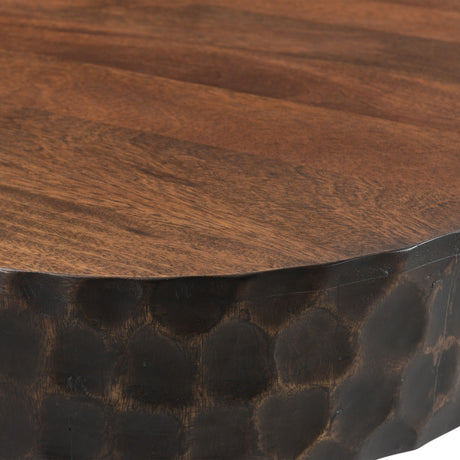 Santa Cruz 24" Round Side Table in Two Tone from Home Trends & Design - Luna Furniture