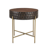 Santa Cruz 24" Round Side Table in Two Tone from Home Trends & Design - Luna Furniture