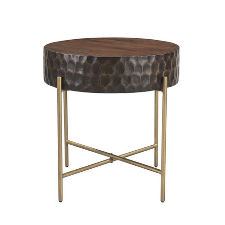 Santa Cruz 24" Round Side Table in Two Tone from Home Trends & Design - Luna Furniture