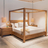 Sedona Canopy King Bed in Brushed Acacia from Home Trends & Design - Luna Furniture