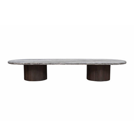 San Juan Royal Brown with Gray Travertine 75" Coffee Table from Home Trends & Design - Luna Furniture
