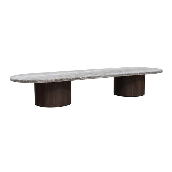 San Juan Royal Brown with Gray Travertine 75" Coffee Table