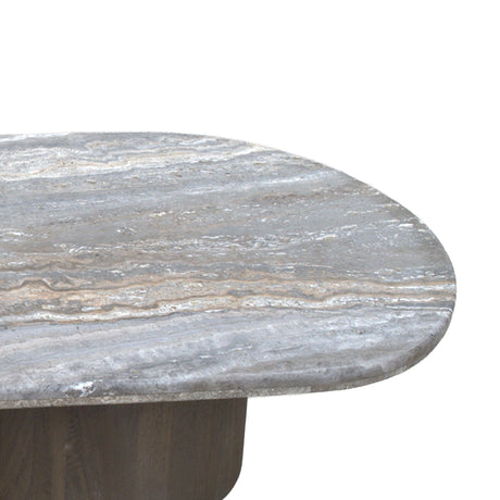 San Juan Royal Brown with Gray Travertine 75" Coffee Table from Home Trends & Design - Luna Furniture