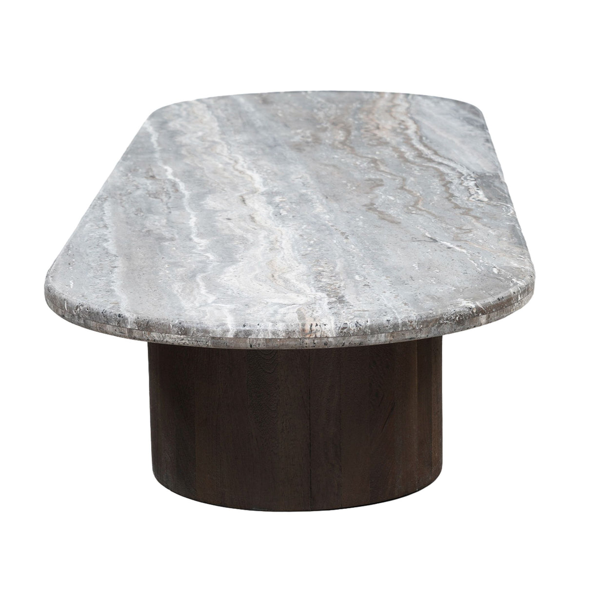 San Juan Royal Brown with Gray Travertine 75" Coffee Table from Home Trends & Design - Luna Furniture