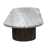San Juan Royal Brown with Gray Travertine 75" Coffee Table from Home Trends & Design - Luna Furniture