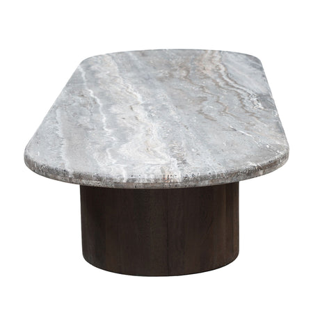 San Juan Royal Brown with Gray Travertine 75" Coffee Table from Home Trends & Design - Luna Furniture