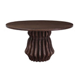 San Juan Royal Brown 54" Round Dining Table with Live Edge Sculptural Base from Home Trends & Design - Luna Furniture