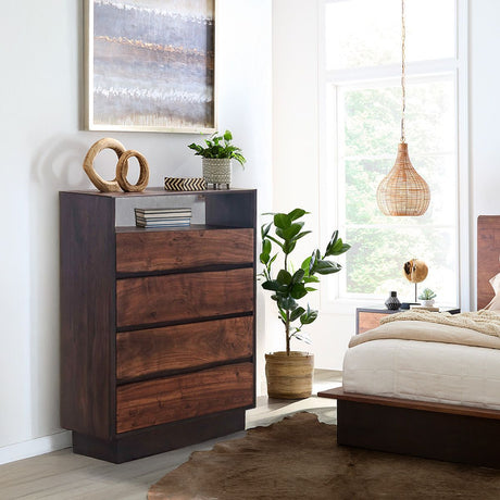 San Marino 34" Wide Tall Chest in Raw Walnut from Home Trends & Design - Luna Furniture