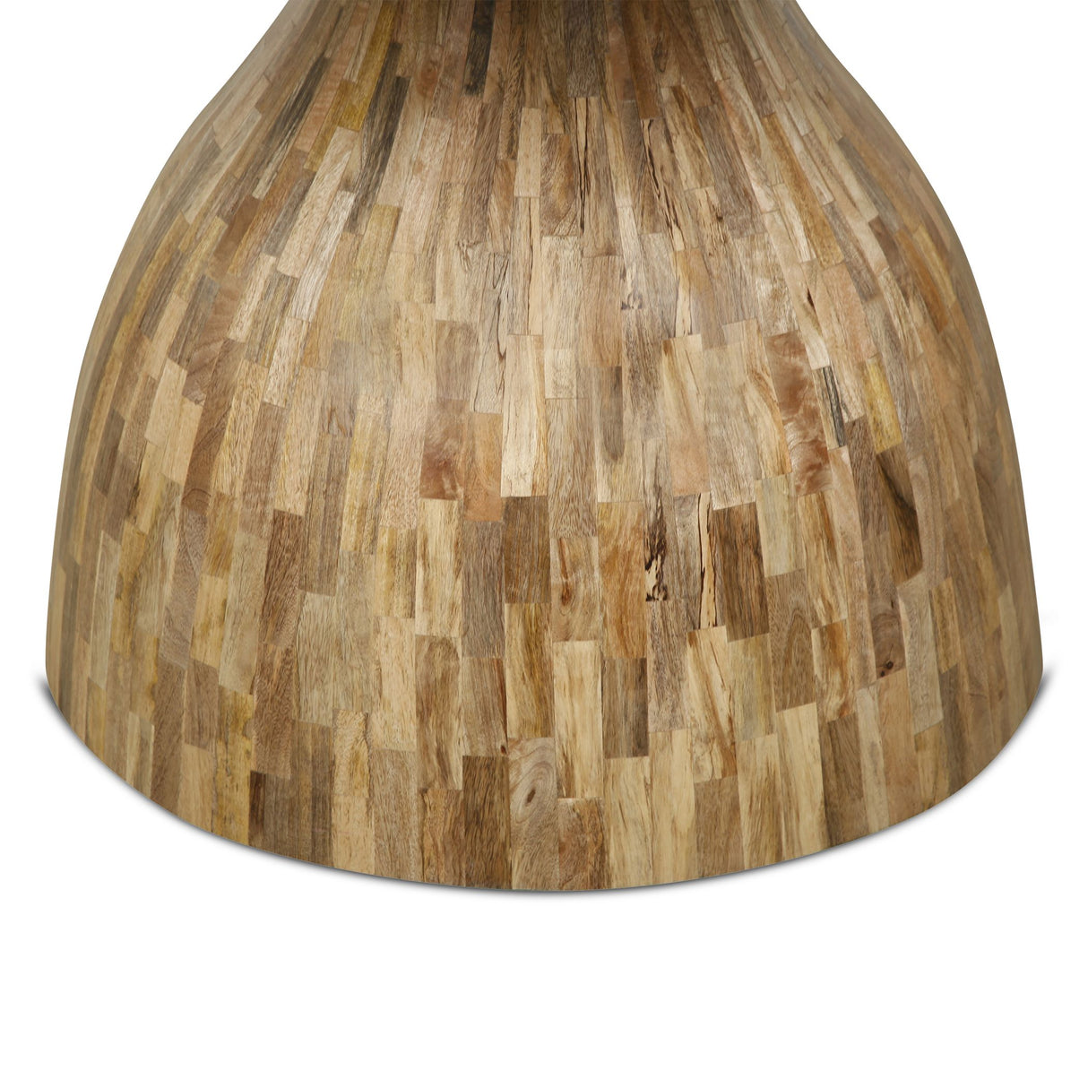 Solomon 54" Round Dining Table with Capri Beige Marble and Natural Mango Base from Home Trends & Design - Luna Furniture