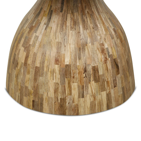 Solomon 54" Round Dining Table with Capri Beige Marble and Natural Mango Base from Home Trends & Design - Luna Furniture