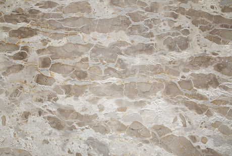 Solomon 54" Round Dining Table with Capri Beige Marble and Natural Mango Base from Home Trends & Design - Luna Furniture