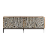 Solomon 80" Sideboard with Horn and Wood Inlay on Metal Base from Home Trends & Design - Luna Furniture