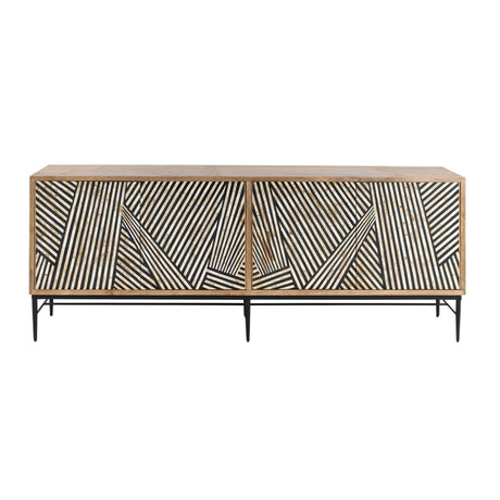 Solomon 80" Sideboard with Horn and Wood Inlay on Metal Base from Home Trends & Design - Luna Furniture