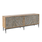 Solomon 80" Sideboard with Horn and Wood Inlay on Metal Base from Home Trends & Design - Luna Furniture