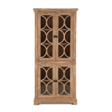 San Rafael 38" Tall Glass Cabinet in Antique Oak from Home Trends & Design - Luna Furniture