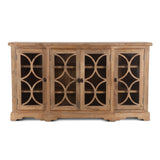 San Rafael 75" Glass Cabinet in Antique Oak from Home Trends & Design - Luna Furniture