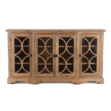 San Rafael 75" Glass Cabinet in Antique Oak from Home Trends & Design - Luna Furniture