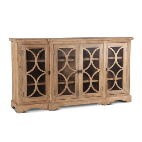 San Rafael 75" Glass Cabinet in Antique Oak from Home Trends & Design - Luna Furniture