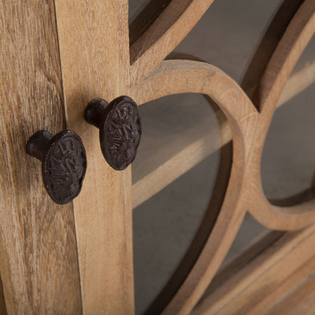 San Rafael 75" Glass Cabinet in Antique Oak from Home Trends & Design - Luna Furniture