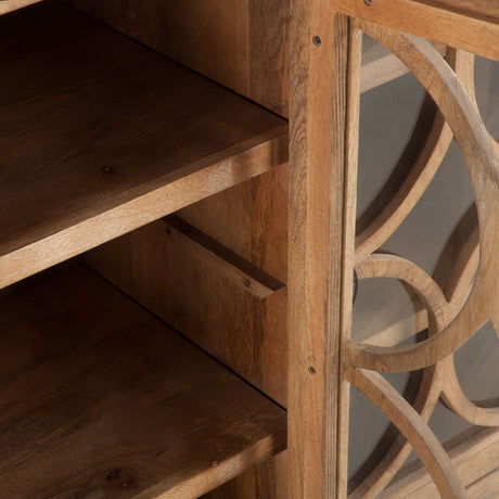 San Rafael 75" Glass Cabinet in Antique Oak from Home Trends & Design - Luna Furniture