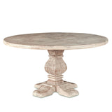 San Rafael 54" Round Dining Table in Heirloom White from Home Trends & Design - Luna Furniture