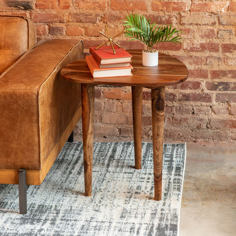 Salem 23" Side Table in Natural Sheesham Wood from Home Trends & Design - Luna Furniture