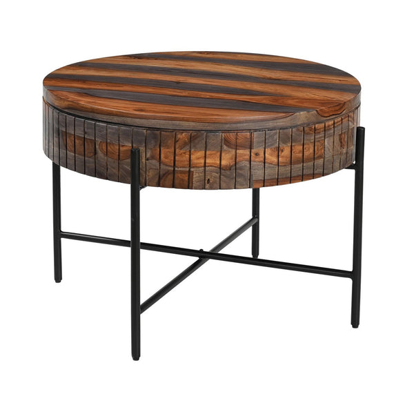 Sierraville 28" Round Coffee Table with Storage in Capri Sheesham