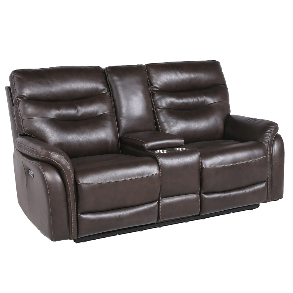 Fortuna Coffee Dual Power Reclining Loveseat