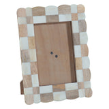 Taara Photo Frame in Brown and White Checkered Pattern from Home Trends & Design - Luna Furniture
