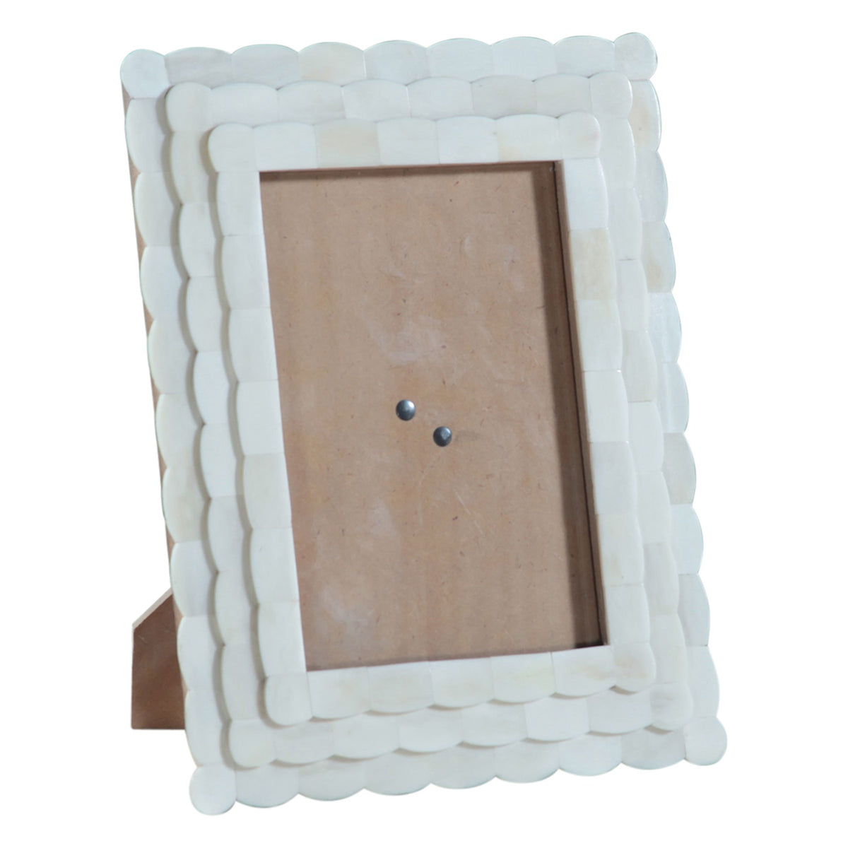 Taara Photo Frame in Cream Scalloped Pattern from Home Trends & Design - Luna Furniture