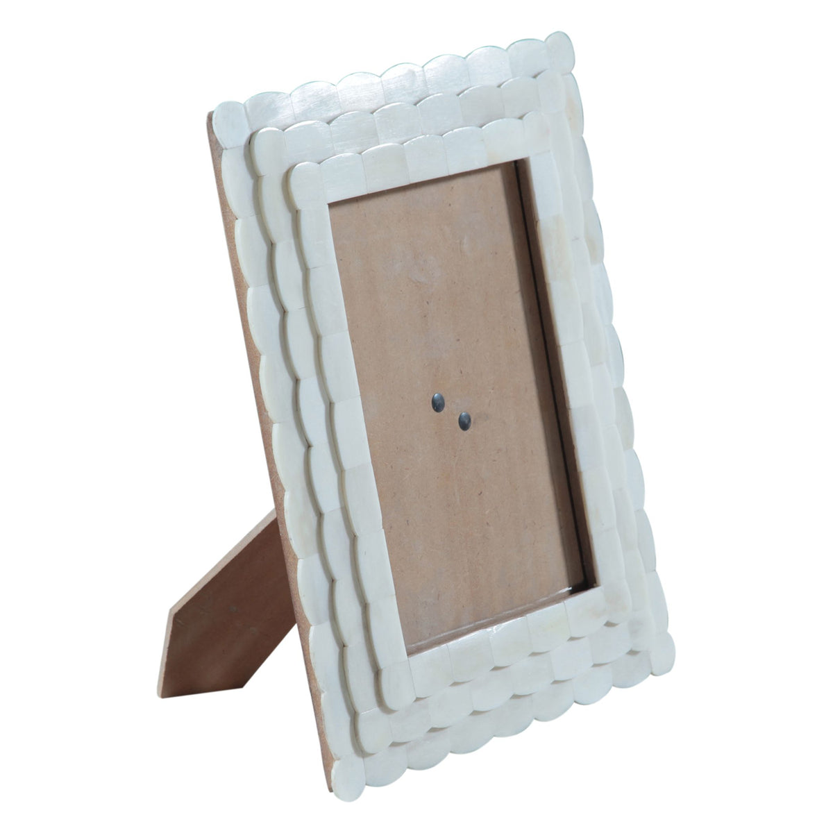 Taara Photo Frame in Cream Scalloped Pattern from Home Trends & Design - Luna Furniture