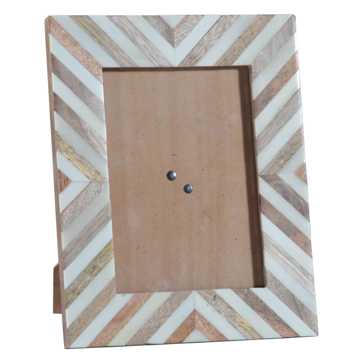 Taara Photo Frame in White and Brown Sunburst Pattern from Home Trends & Design - Luna Furniture
