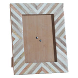 Taara Photo Frame in White and Brown Sunburst Pattern from Home Trends & Design - Luna Furniture