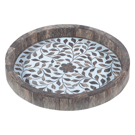 Taara Round Tray in Floral Pattern from Home Trends & Design - Luna Furniture
