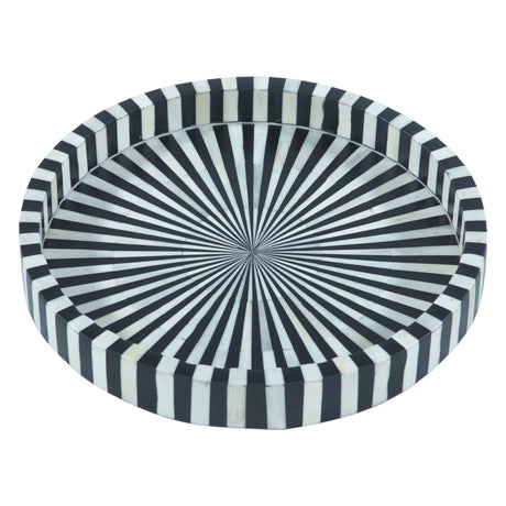 Taara Round Tray in Radial Pattern from Home Trends & Design - Luna Furniture