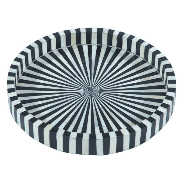 Taara Round Tray in Radial Pattern