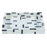 Taara Rectangular Tray in Black and White Pattern from Home Trends & Design - Luna Furniture