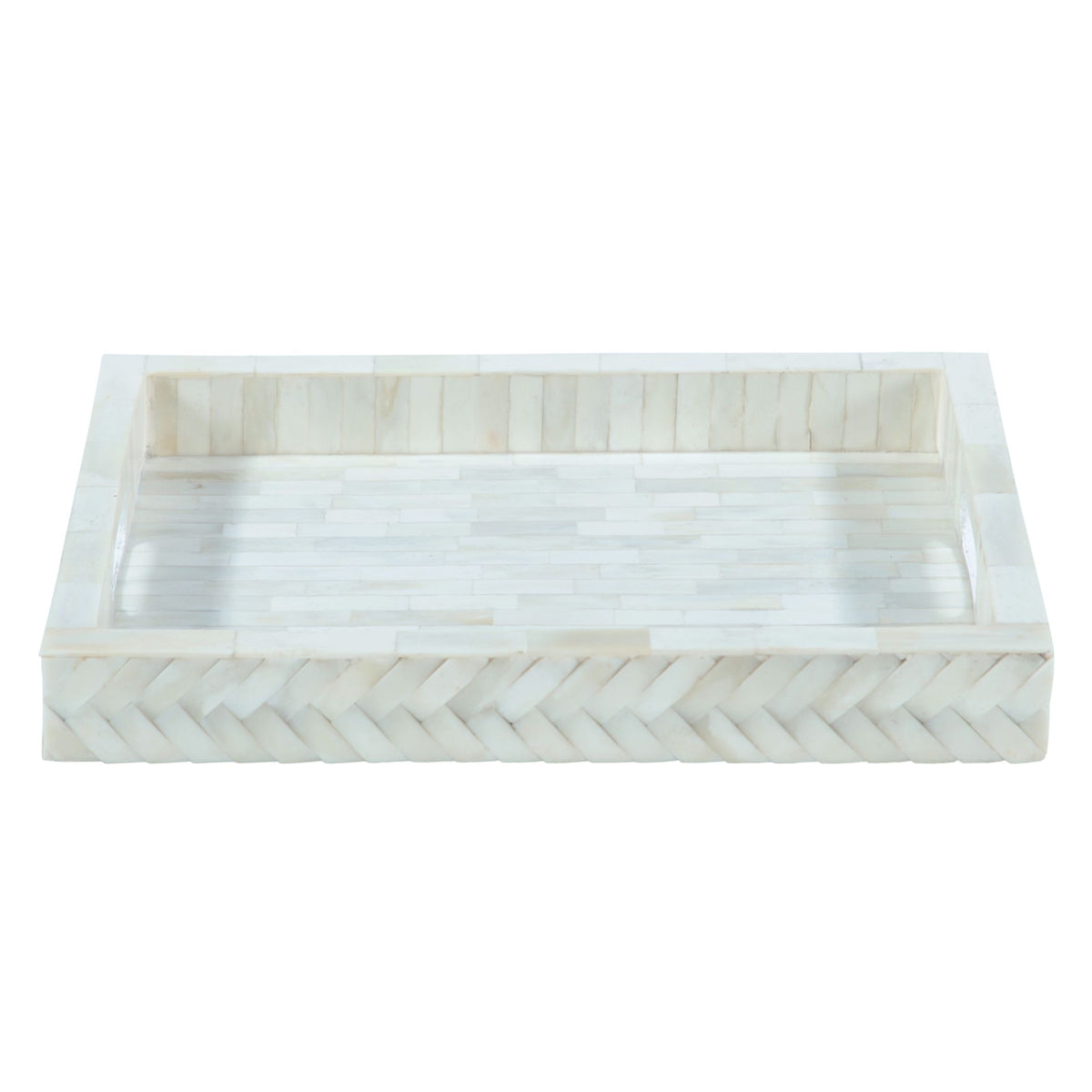 Taara Rectangular Tray in Cream Pattern from Home Trends & Design - Luna Furniture
