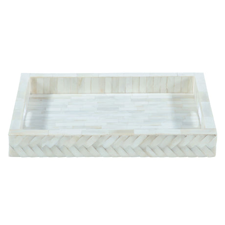 Taara Rectangular Tray in Cream Pattern from Home Trends & Design - Luna Furniture