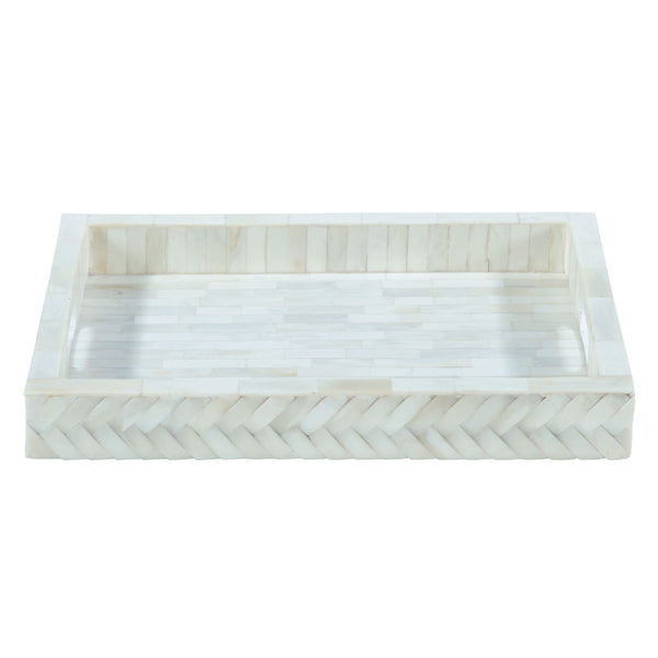 Taara Rectangular Tray in Cream Pattern