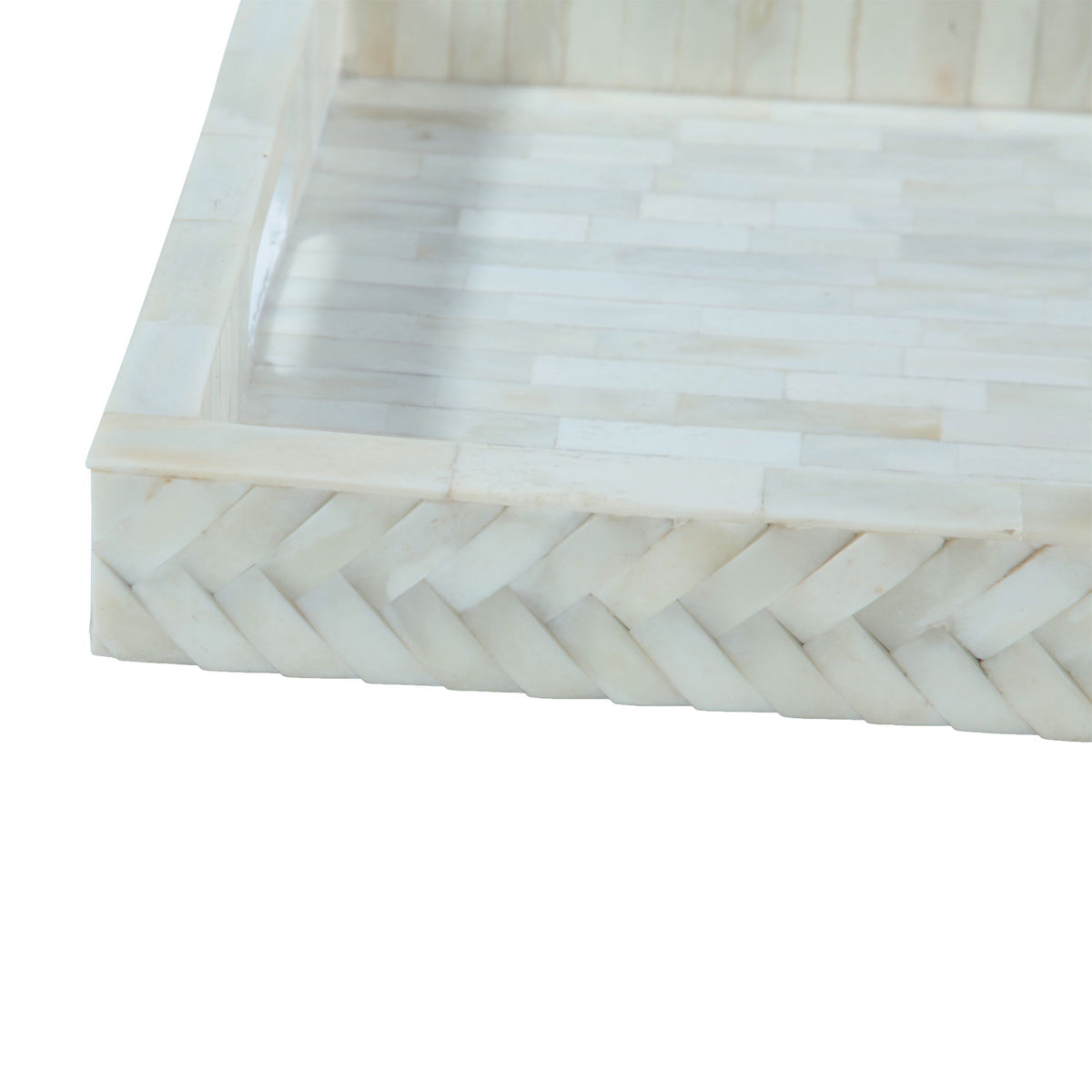 Taara Rectangular Tray in Cream Pattern from Home Trends & Design - Luna Furniture
