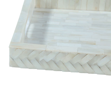Taara Rectangular Tray in Cream Pattern from Home Trends & Design - Luna Furniture