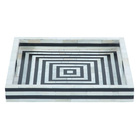 Taara Square Tray in Striped Pattern from Home Trends & Design - Luna Furniture