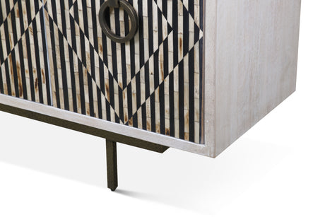 Taara 72" Sideboard with Horn and Wood Inlay on Metal Base from Home Trends & Design - Luna Furniture