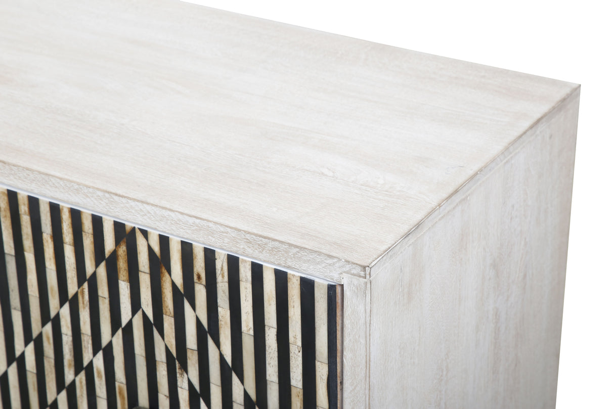 Taara 72" Sideboard with Horn and Wood Inlay on Metal Base from Home Trends & Design - Luna Furniture